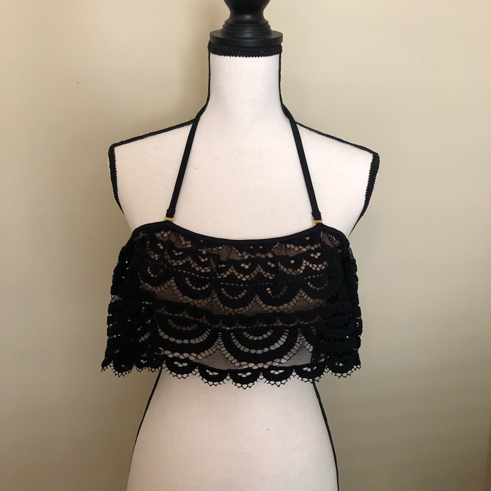 Pilyq Lace Flutter Bandeau Bikini NWOT Festival Top Boho top - Picture 2 of 7